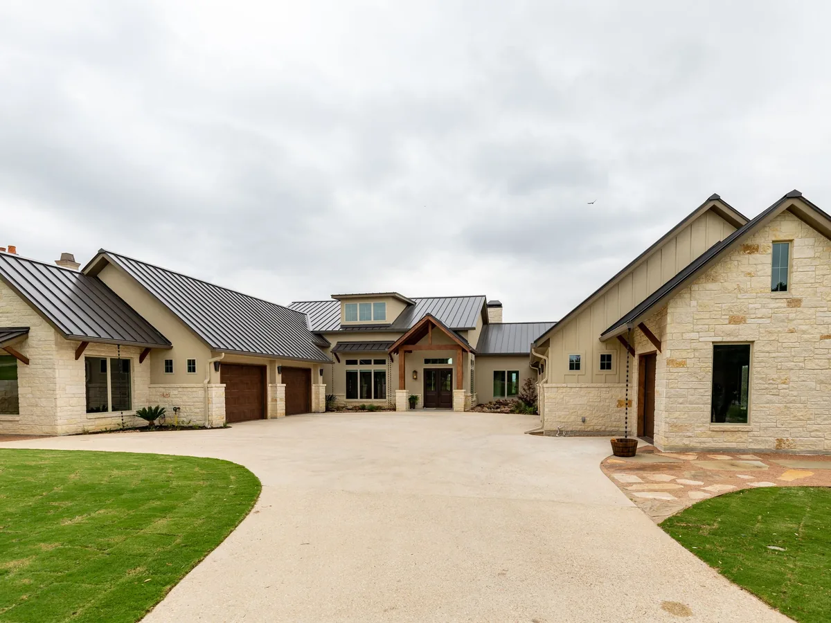 A Texas Hill Country ranch-style home on a large lot